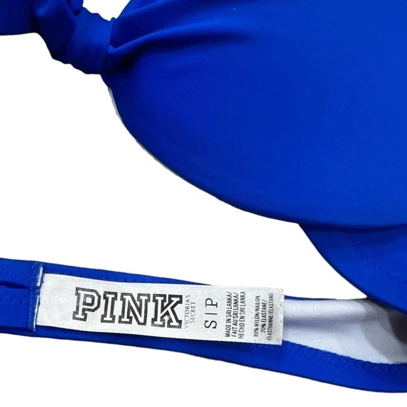 Victoria’s Secret PINK Blue Twisted Bikini Top S - Picture 2 of 3